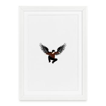 Winged silhouette - Framed poster (27 × 37 cm) - white - Front