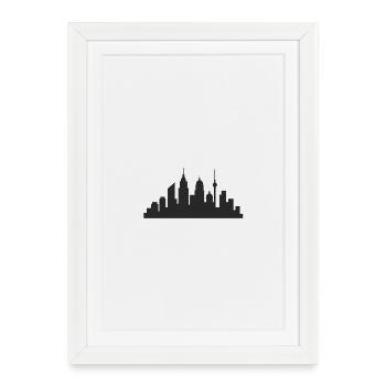 Night City Skyline Skyline - Framed poster (27 × 37 cm) - white - Front