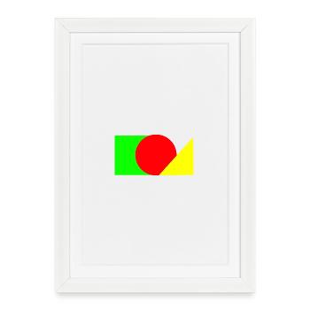 Red circle meets green-yellow - Framed poster (27 × 37 cm) - white - Front