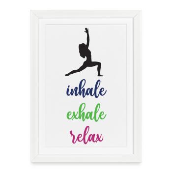 Yoga - Inspirez. Exhaler. Se détendre. - Affiche encadrée (27 × 37 cm) - blanc - Devant