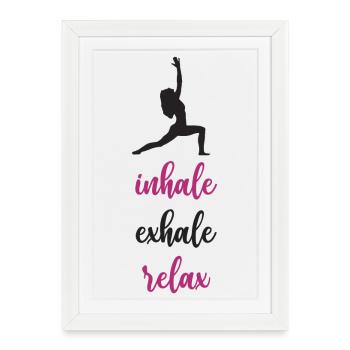Yoga. Inhaler. Exhaler. Se détendre - Affiche encadrée (27 × 37 cm) - blanc - Devant