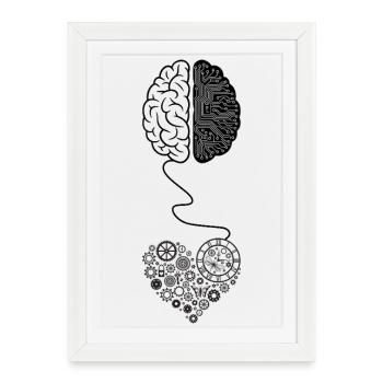 Biomechanical Brain Circuit Design - Framed poster (27 × 37 cm) - white - Front