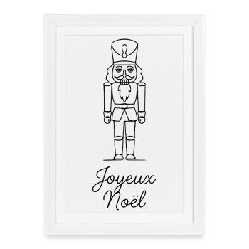 Joyeux Noel Christmas Nutcracker - Framed poster (27 × 37 cm) - white - Front
