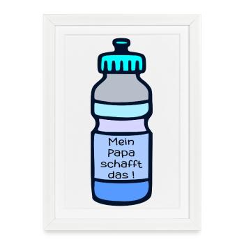 Motivation sportive Papa - Affiche encadrée (27 × 37 cm) - blanc - Devant