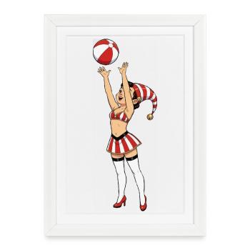 Leprechaun girl with ball - Framed poster (27 × 37 cm) - white - Front
