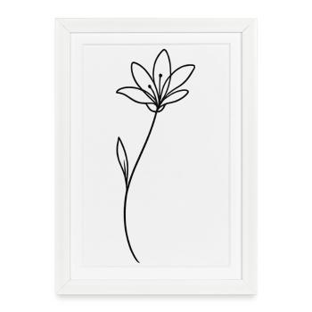 Botanical Line Flower Minimal - Framed poster (27 × 37 cm) - white - Front
