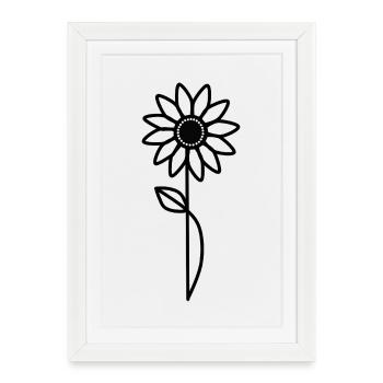 Minimalist Sunflower - Framed poster (27 × 37 cm) - white - Front