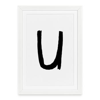 Buchstaben U - Gerahmtes Poster (27 × 37 cm) - Weiß - Vorne