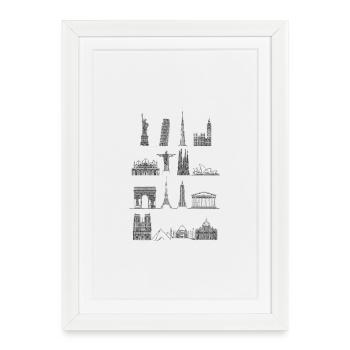 Around_The_World - Affiche encadrée (27 × 37 cm) - blanc - Devant
