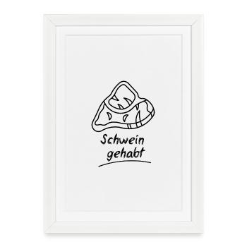 Cochon - Affiche encadrée (27 × 37 cm) - blanc - Devant