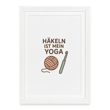 Crochet flow instead of yoga flow - Framed poster (27 × 37 cm) - white - Front