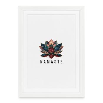 Boho Lotus Blume Yoga Meditation - Gerahmtes Poster (27 × 37 cm) - Weiß - Vorne