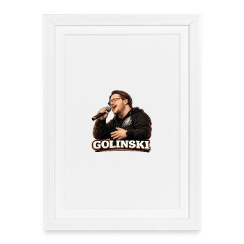 Chanteur de scène Golinski - Affiche encadrée (27 × 37 cm) - blanc - Devant