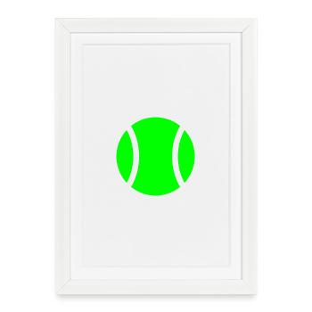 Balle de padel de tennis - Affiche encadrée (27 × 37 cm) - blanc - Devant