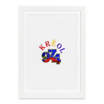 Kreol 974 Neon Grid - Affiche encadrée (27 × 37 cm) - blanc - Devant