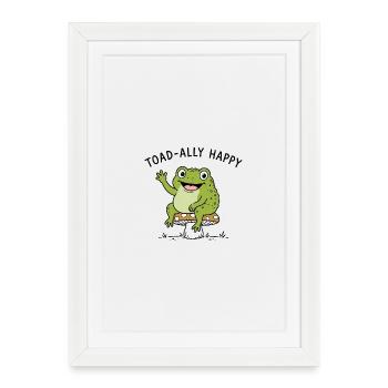 Happy Frog - Toad-ally Happy - Framed poster (27 × 37 cm) - white - Front
