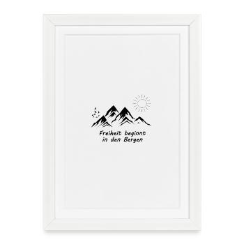La liberté à la montagne - Affiche encadrée (27 × 37 cm) - blanc - Devant