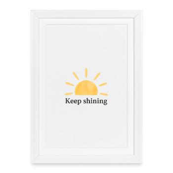 Keep Shining – Sun – Minimalist - Framed poster (27 × 37 cm) - white - Front