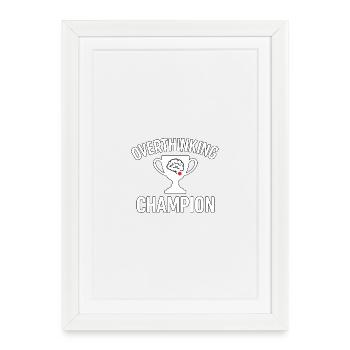 Champion de la réflexion excessive Drôle Brain Cup Design - Affiche encadrée (27 × 37 cm) - blanc - Devant