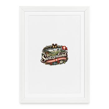 Suisse Vintage Alpes Charme - Affiche encadrée (27 × 37 cm) - blanc - Devant