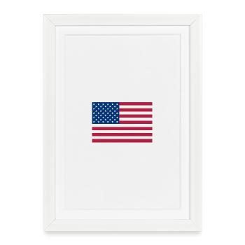 Drapeau Americain Rouge Foncé - Affiche encadrée (27 × 37 cm) - blanc - Devant