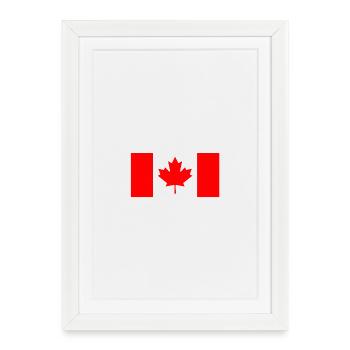 Drapeau Canadien Rouge Stylisé - Affiche encadrée (27 × 37 cm) - blanc - Devant