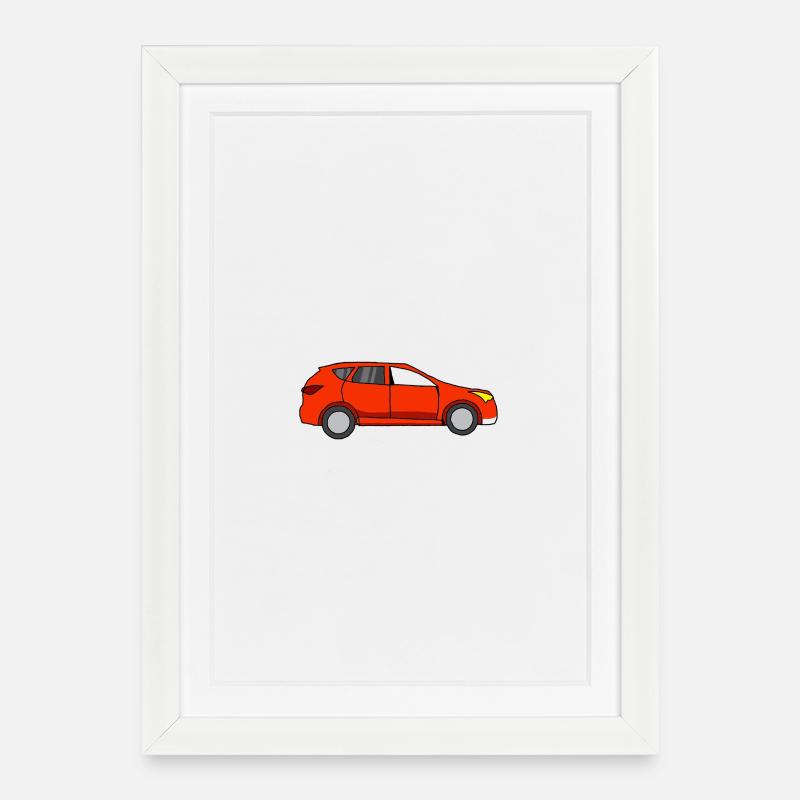 En voiture - Affiche encadrée (27 × 37 cm) - blanc