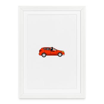 En voiture Simone - Affiche encadrée (27 × 37 cm) - blanc - Devant