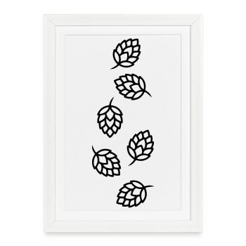 Symbole des bourgeons du houblon - Affiche encadrée (27 × 37 cm) - blanc - Devant