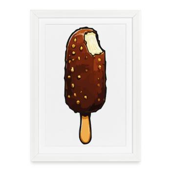 Chocolate banana popsicles - Framed poster (27 × 37 cm) - white - Front