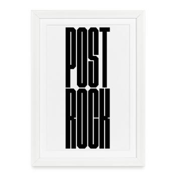 Logo typographique en gras Post Rock - Affiche encadrée (27 × 37 cm) - blanc - Devant