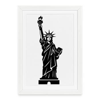Freiheitsstatue Statue of Liberty - Framed poster (27 × 37 cm) - white - Front