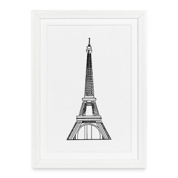 Tour Eiffel, Paris - Affiche encadrée (27 × 37 cm) - blanc - Devant