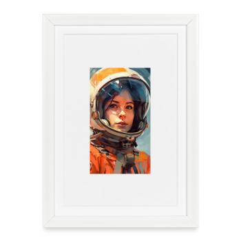 Fille de l’espace - Affiche encadrée (27 × 37 cm) - blanc - Devant