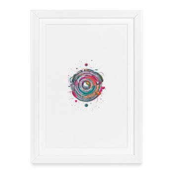 Tourbillon Cercle Néon - Affiche encadrée (27 × 37 cm) - blanc - Devant