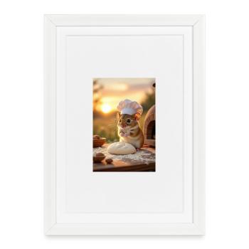 Creative Chef Mouse for Kitchen - Framed poster (27 × 37 cm) - white - Front
