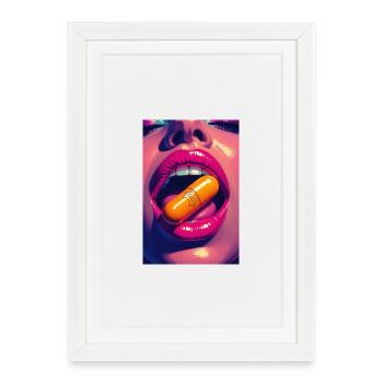 Orangepill Popart lascif - Affiche encadrée (27 × 37 cm) - blanc - Devant