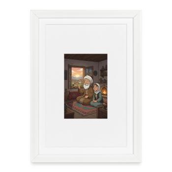 Nasreddin Hodja & His Wife: Domestic Harmony - Framed poster (27 × 37 cm) - white - Front
