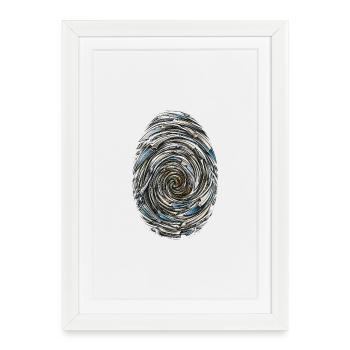 Motif en spirale en spirale métallique - Affiche encadrée (27 × 37 cm) - blanc - Devant