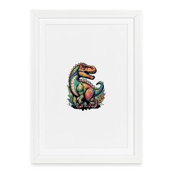 Design de dragon coloré pour les fans de fantasy - Affiche encadrée (27 × 37 cm) - blanc - Devant