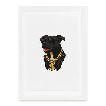 Dog – street style on four paws - Framed poster (27 × 37 cm) - white - Front