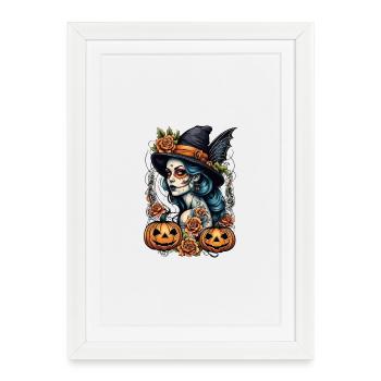 Día Muertos Sorcière - Affiche encadrée (27 × 37 cm) - blanc - Devant