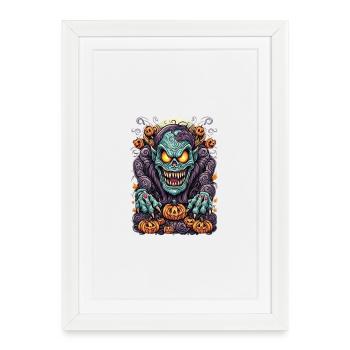 Sinistre créature de l’enfer d’Halloween - Affiche encadrée (27 × 37 cm) - blanc - Devant