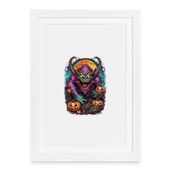 Demon Halloween - Framed poster (27 × 37 cm) - white - Front