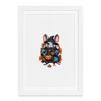 Witch Rat Autumn Outfit - Framed poster (27 × 37 cm) - white - Front