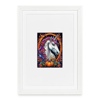 Couleur rêve licorne dans la bague d’automne - Affiche encadrée (27 × 37 cm) - blanc - Devant