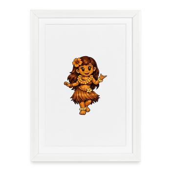 Hula Dancer Hawaiian Style - Framed poster (27 × 37 cm) - white - Front