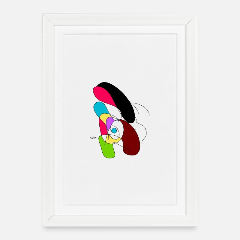Perroquet abstrait coloré - Affiche encadrée (27 × 37 cm) - blanc