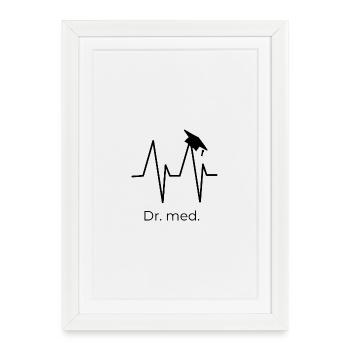 Dr. med. Herzschlag - Gerahmtes Poster (27 × 37 cm) - Weiß - Vorne