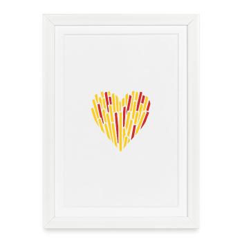 Heart Fries - Framed poster (27 × 37 cm) - white - Front